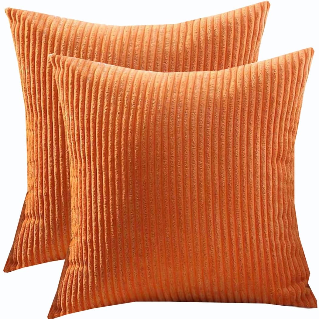 SWJ-swjssb Super King Size Pillow Cases 80x80 70x70 Cm, Set Of 2 Square Extra Large Cushion Covers,Soft Pillow Covers With Invisible Zipper Decorative Pillowcases For Sofa Couch(Orange,80x80 cm)