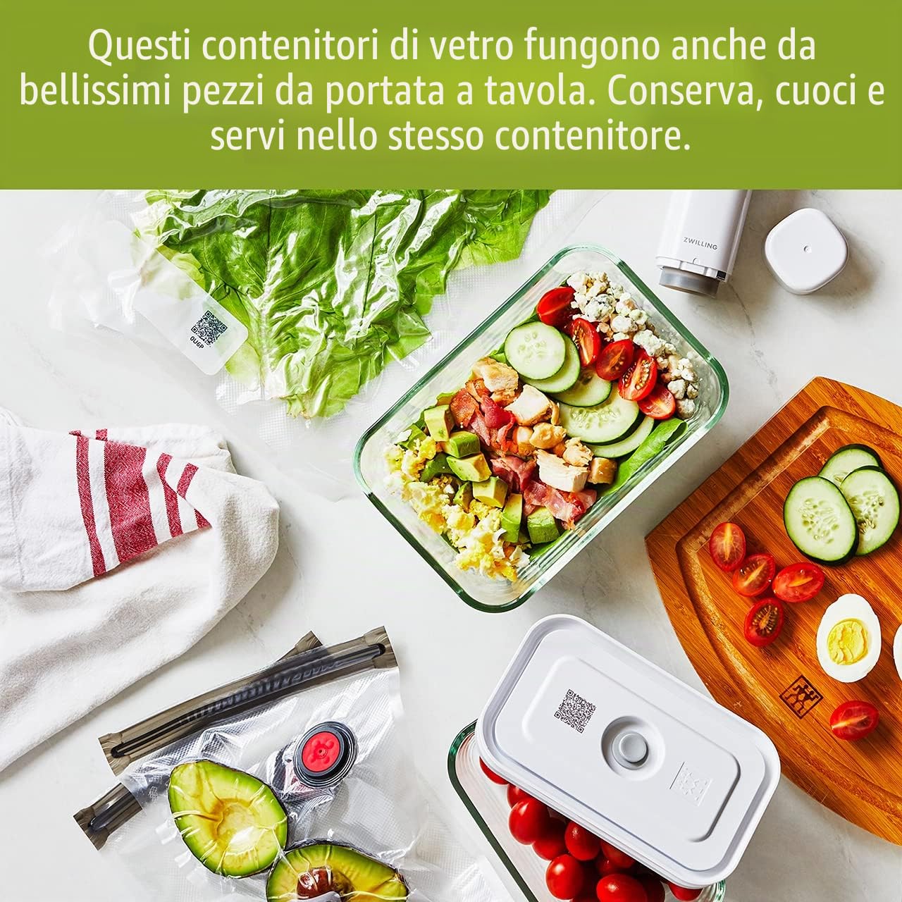 ZWILLING Fresh & Save - Contenitore per alimenti in vetro, 3 pezzi, dimensioni assortite