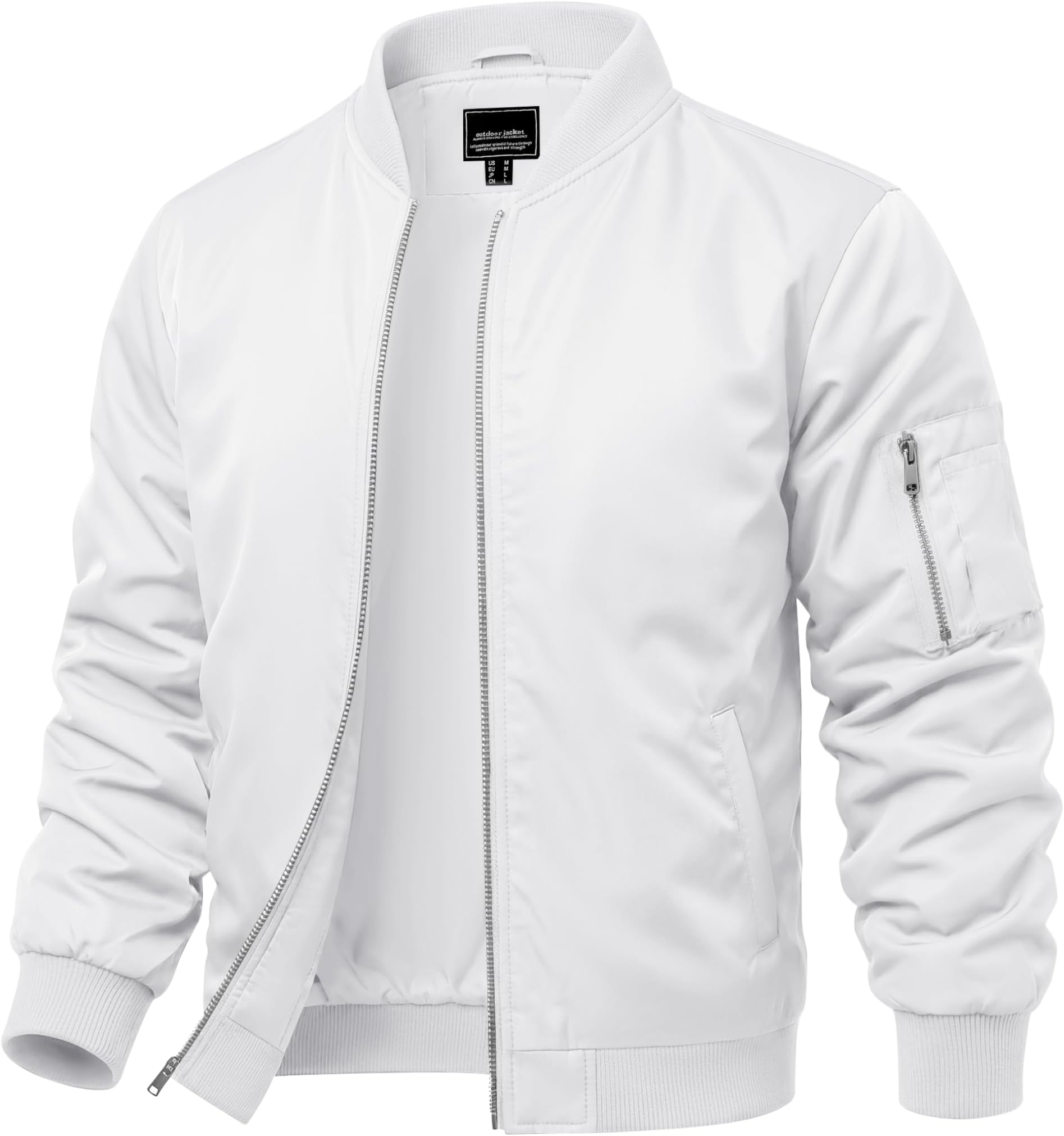 CRYSULLY Men's Bomber Jacket Lightweight Fall Winter Casual Windbreaker Full Zip Outwear Coat