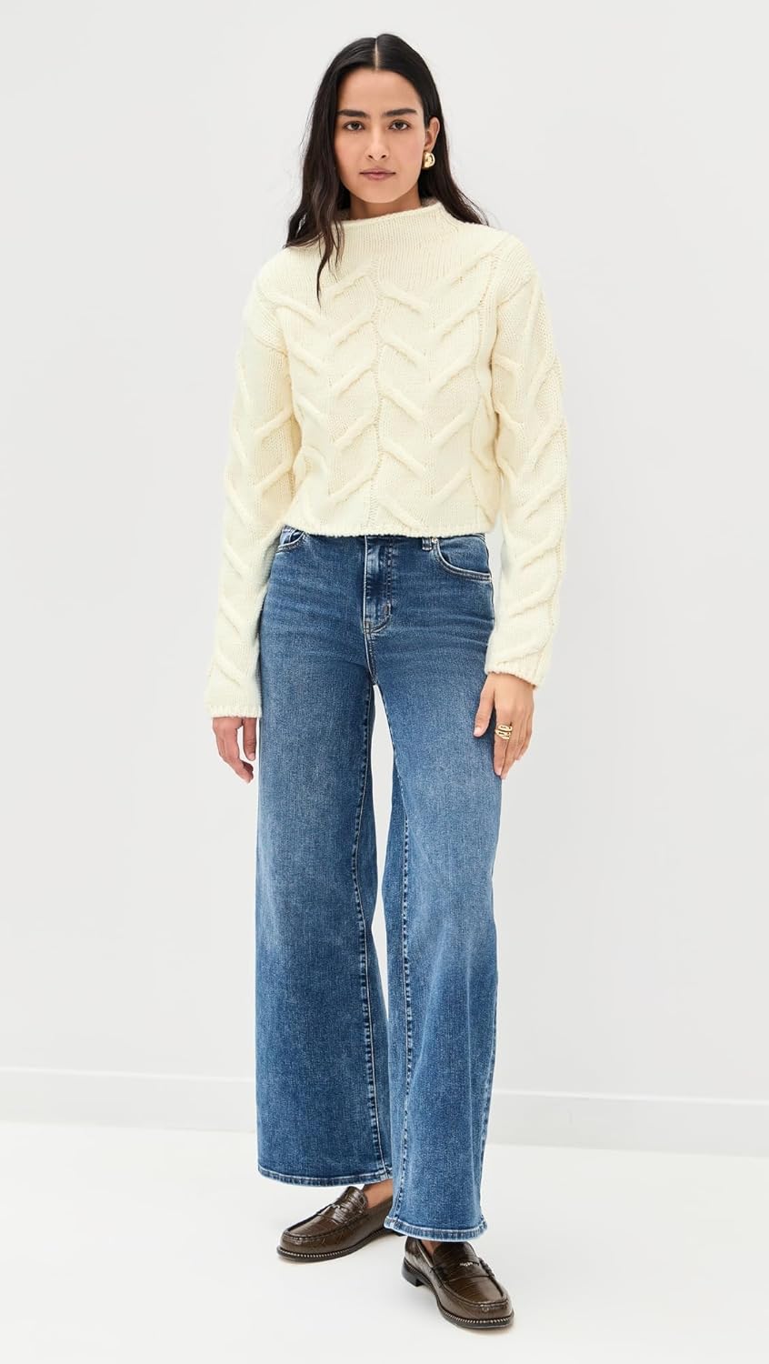 FRAME Women's The Cable Funnel Sweater - Image 3