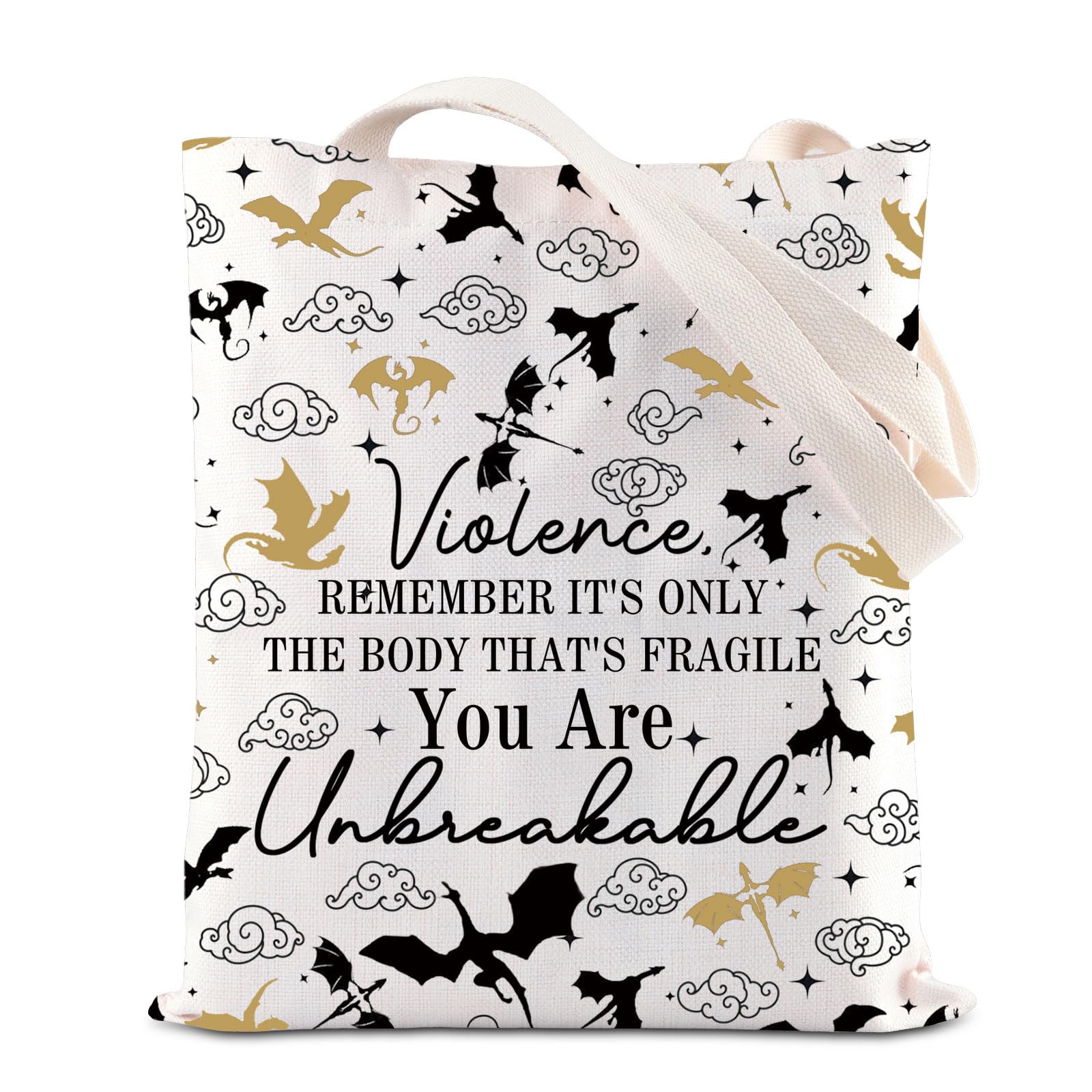 Fourth Wing Inspired Book Sleeve Xaden Riorson Book Cover Basgiath War College Gift Iron Flame Gift SJM Gift Dragon Rider Gift (Unbreakable Tote)