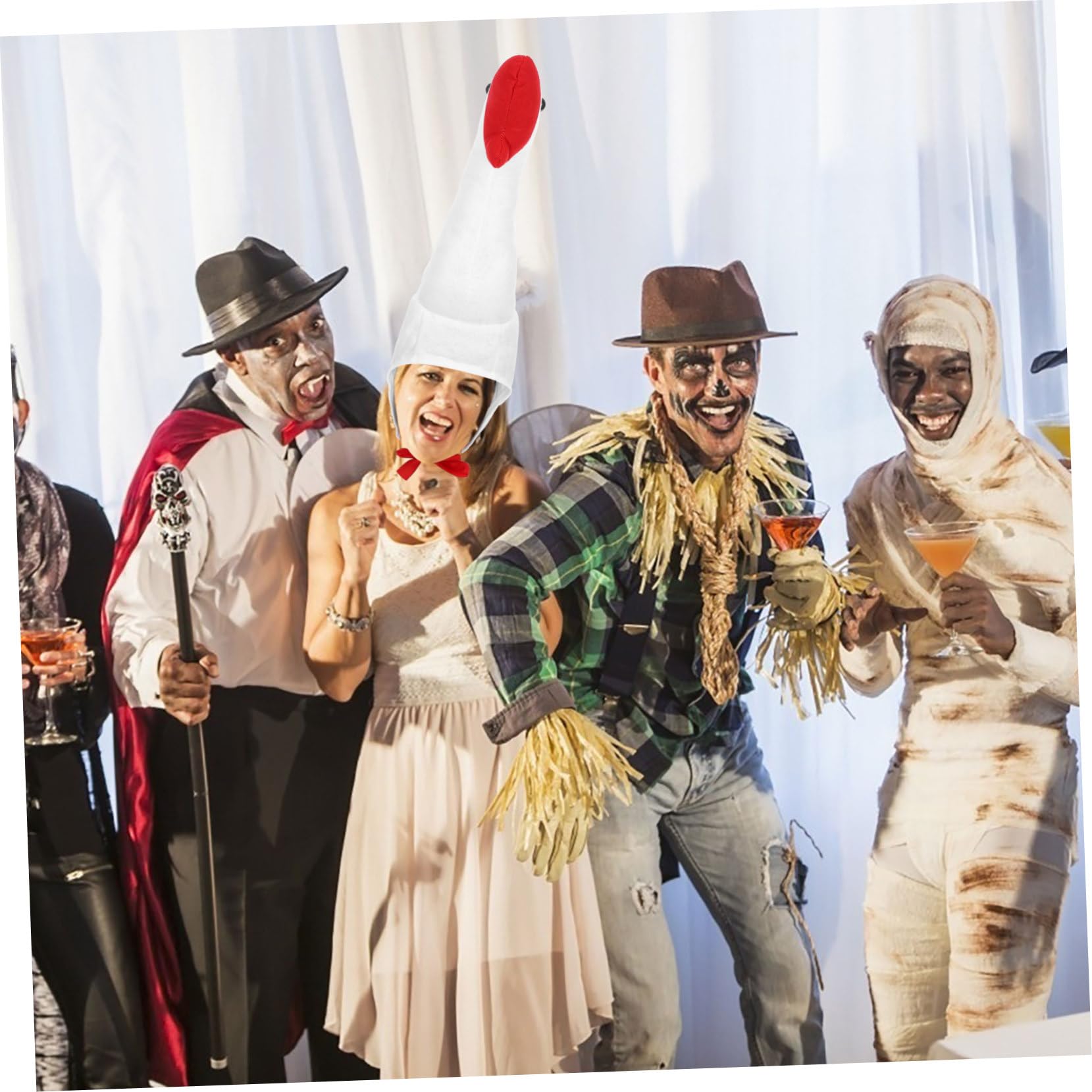 TOYANDONA Sombrero de Ganso de Peluche Blanco, Gorro Creativo y Divertido | Felpa Ligera y Agradable al Tacto, Apto para Fiesta y Celebración, Estilo de Animal Forma de Ganso