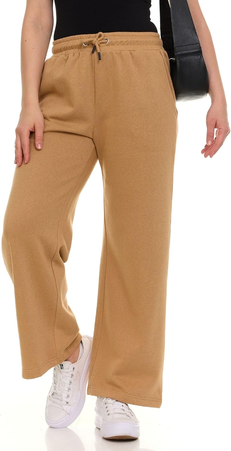 MODERN BASICS Wide Leg Sweatpants Women – High Waisted Comfy Fleece Baggy Womens Sweatpants, Casual Loose Women Lounge Pants