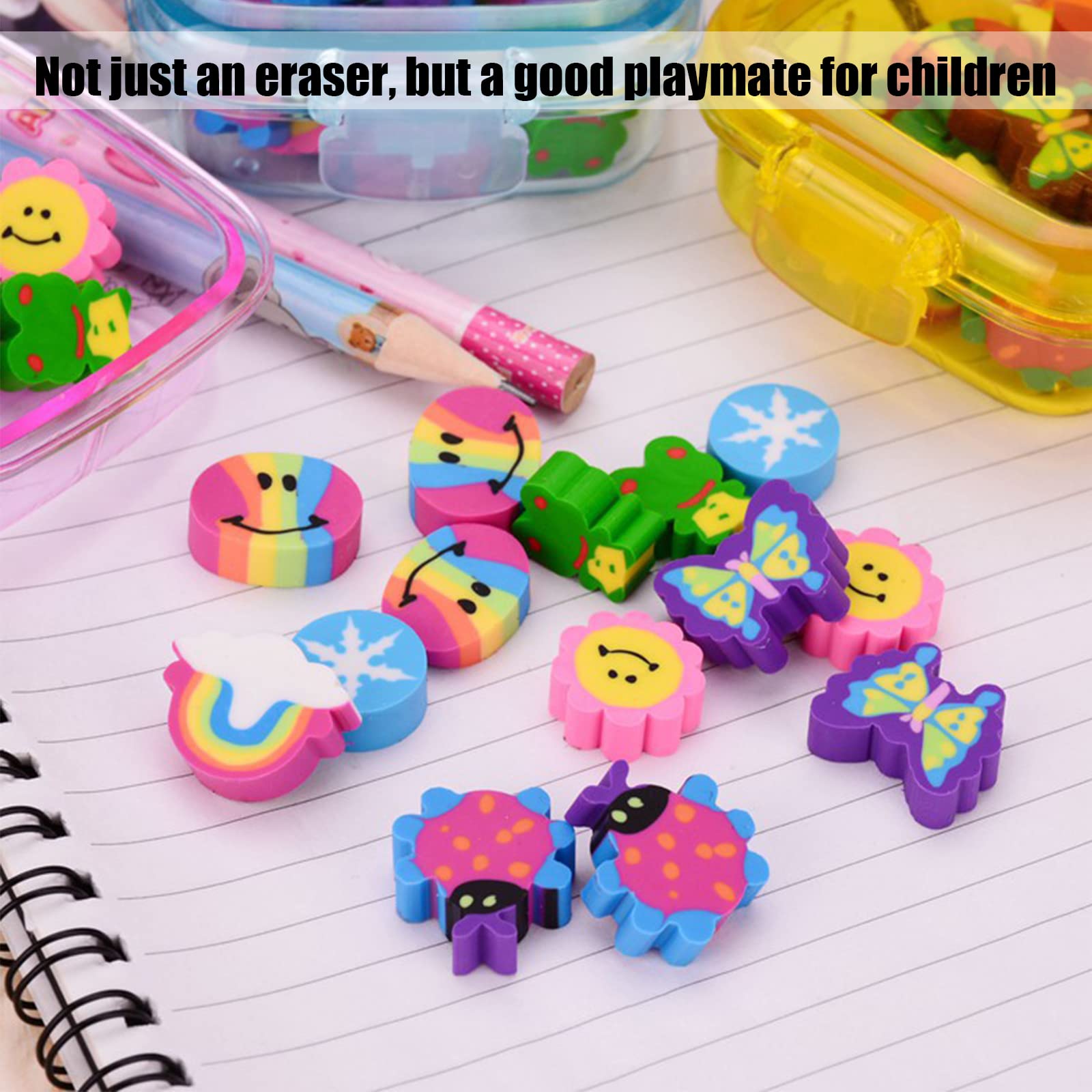 8er Set Sukkulenten Radiergummis - Bunte Lustige Bleistiftradierer Für Kinder Party