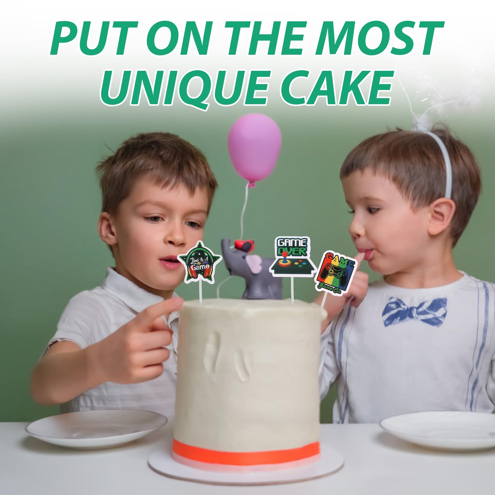 Taartdecoratie Videogames – Happy Birthday Taarttopper Set Van Papier, Geschikt Voor Taart En Cupcakes, Voor Gamerfeestjes