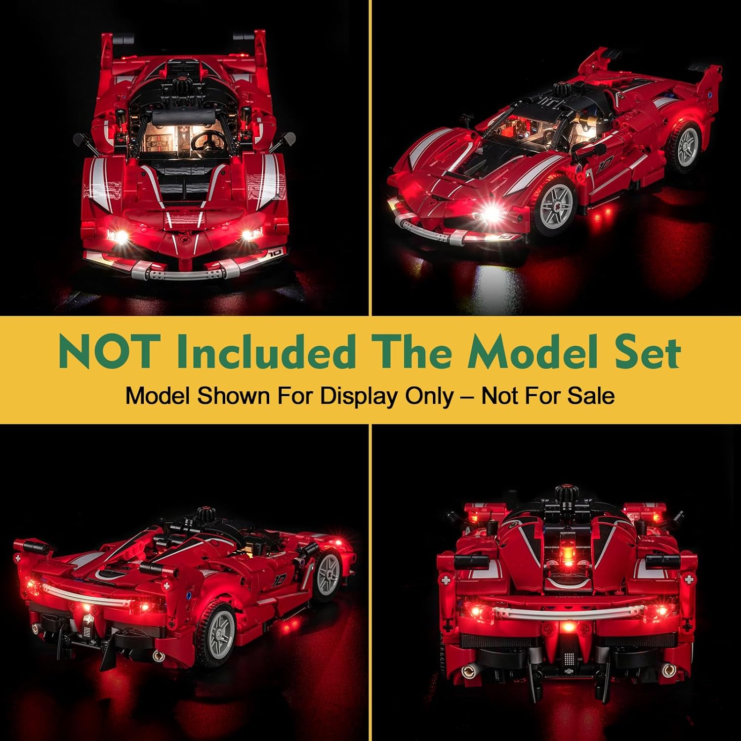 Light kit Compatible with Lego 42212 Ferrari FXX K - No Model Only Light, LED Lighting Accessories Compatible with Lego Technic 42212 (RC Version)