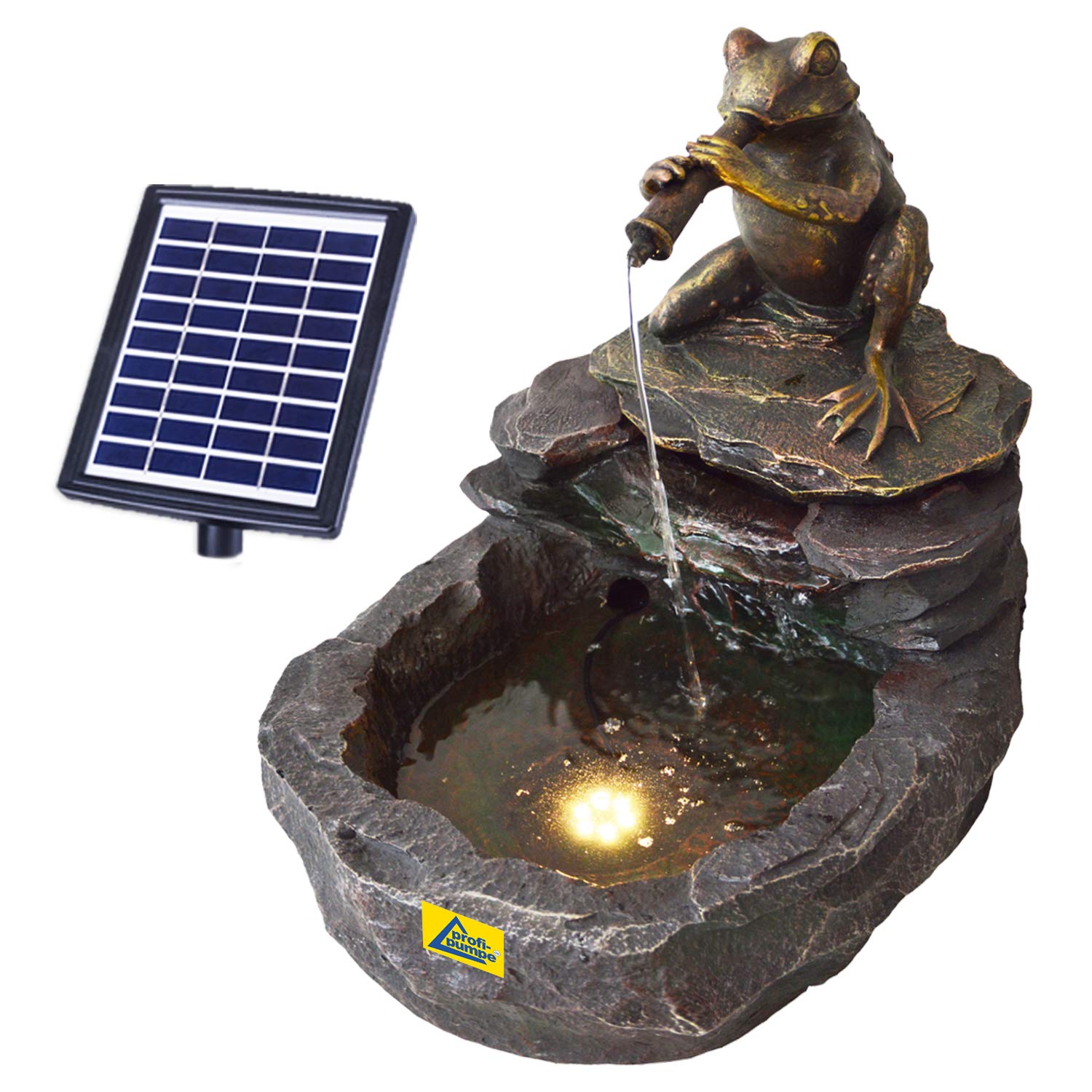 Fontana da giardino a energia solare, fontana decorativa a cascata, lampada da giardino, pompa per laghetto, per terrazze, balconi