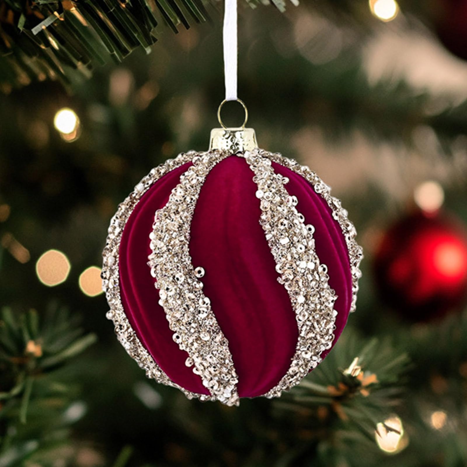 12 decorazioni scintillanti per l ' albero con palline Natale da appendere per decorazioni natalizie per interni esterni