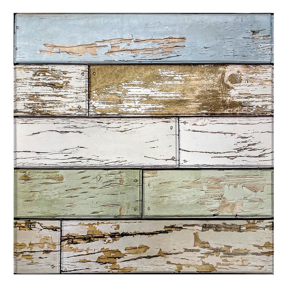 Commomy 10pcs Faux Wood Wallpaper Tiles, Peel and Stick on Tiles, 11.8" x 11.8" Wood Look Wall Decoration for Kitchen, Bathroom, Balcony, Bedroom and Living Room