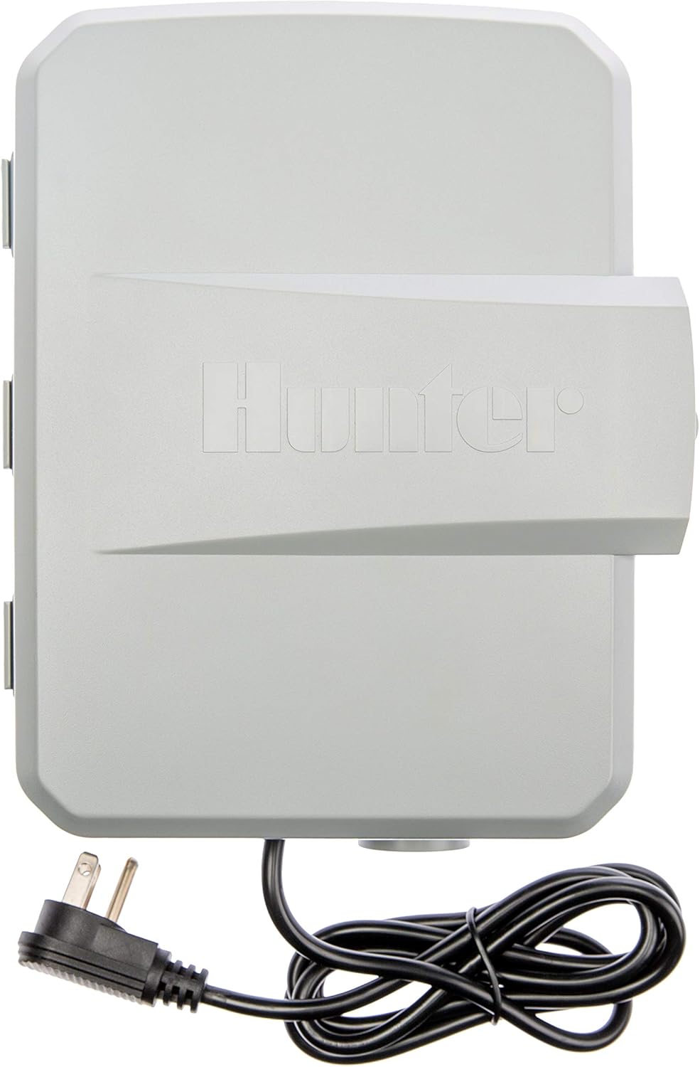 തിരികെ view of the Hunter X2-600 controller showing the power cord and the overall grey casing.