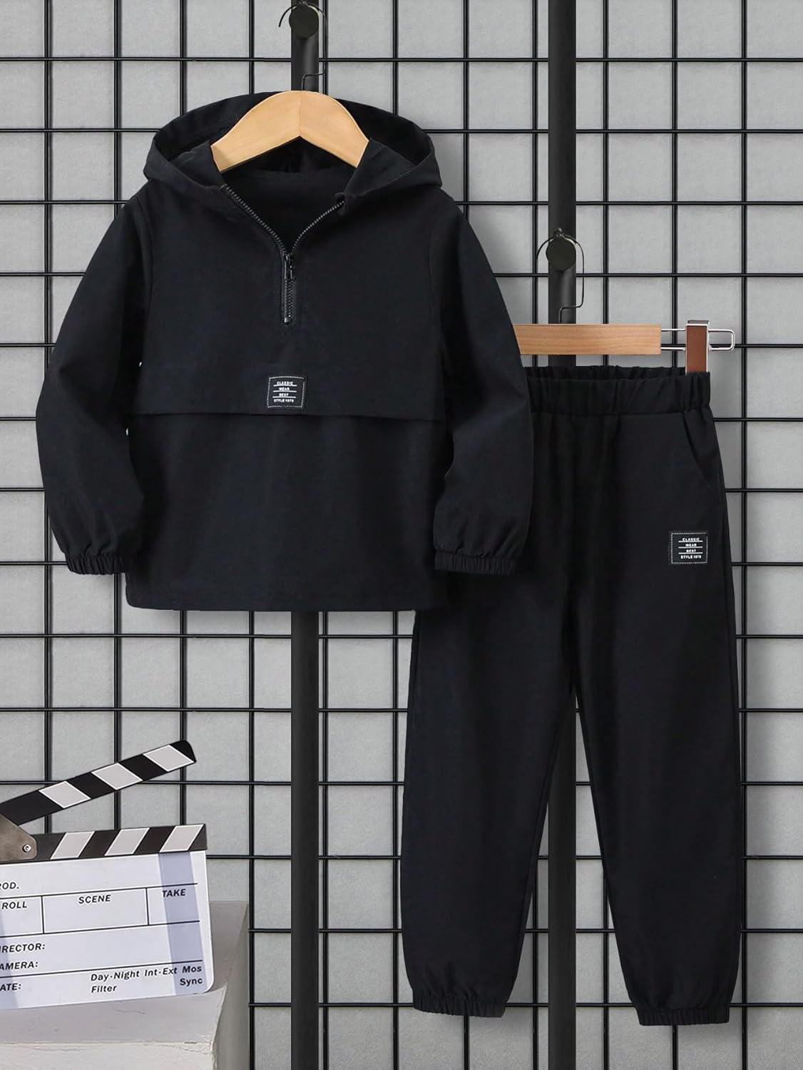 2 Pieces Kids Boys Tracksuit Quarter Zip Up Pullover Athletic Hoodie Jacket and Jogger Pants Sportswear Set for 4-7Y - Image 5