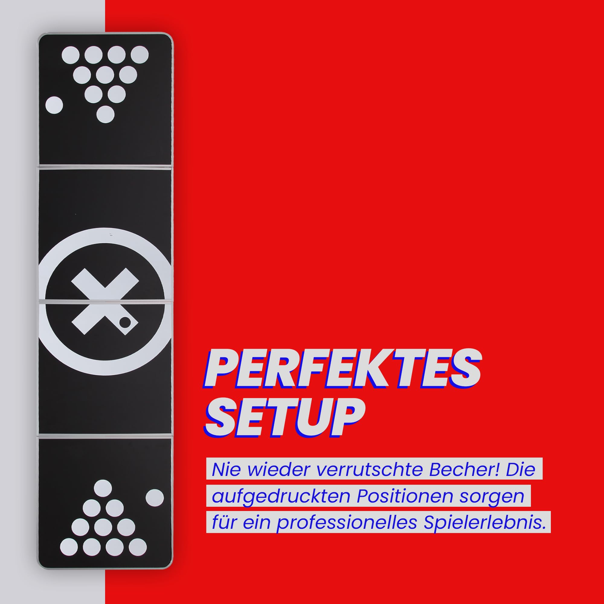 Bestlivings höhenverstellbarer Bierpong Tisch, 240x60x70cm aus Aluminium platzsparender Klapptisch, tragbares Partyspiel für Garten oder Festivals