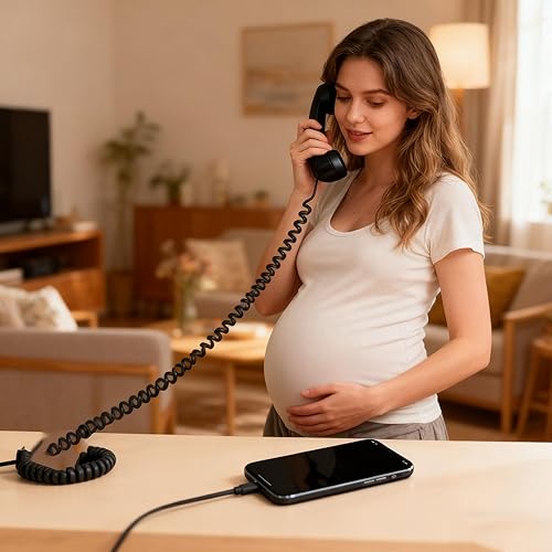 Miniatura 5 de USB Vintage Telephone, Retro Phone Handset for Home Office, Classic Design with Modern Connectivity (Pink)