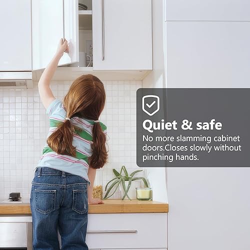 Miniatura 5 de Asidrama Paquete de 10 5 pares de bisagras de gabinete de cierre suave superpuestas de 34 pulgadas, bisagras ocultas de níquel satinado, bisagras