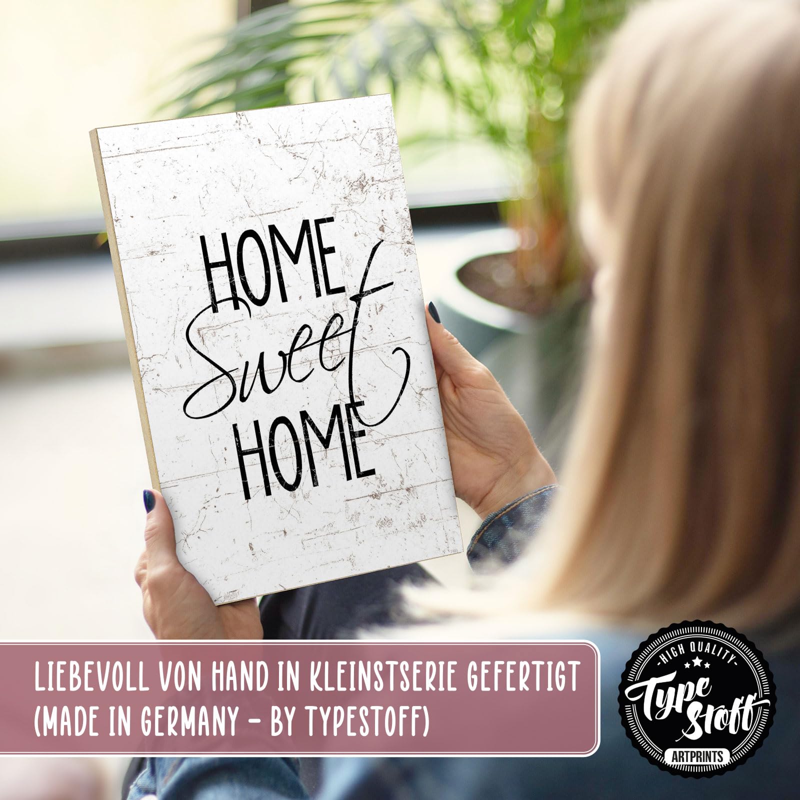 TypeStoff Houten bord met spreuk - Relax - in vintage-look met citaat
