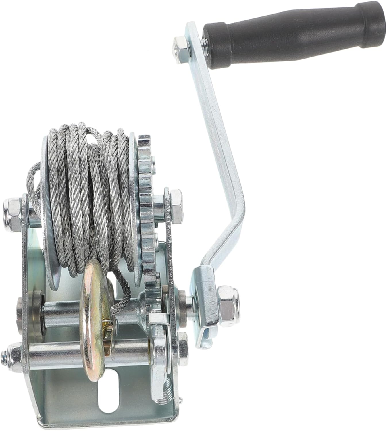 Healifty Manual Hand Winch Small Rope Heavy Wenches Crank Loading Boat Hand Winch Manual Winch Van Winch Cable Trailer Winch Mini Moving Hand Winch Worm Gear Trailer Hand Winch Metal
