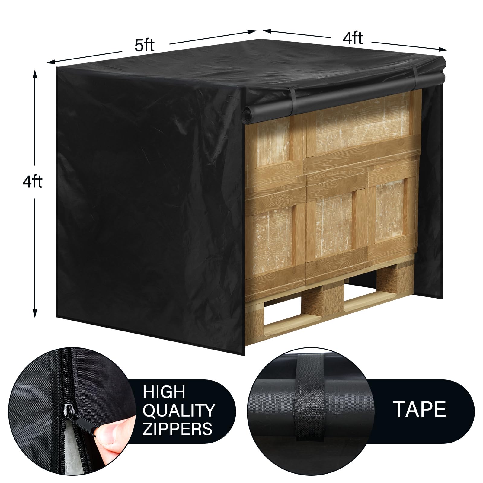 4 Ft X 5 Ft X 4 Ft Zipper Pallet Cover 210D Heavy Hungary
