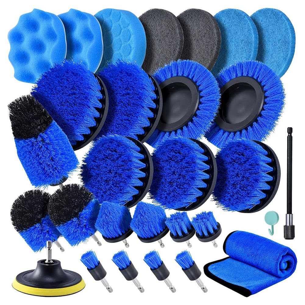 Set di Accessori per Spazzole per Trapano, Kit di Pulizia per Lavapavimenti Elettrico da 27 Pezzi per Vasca, Attacco per Prolunga