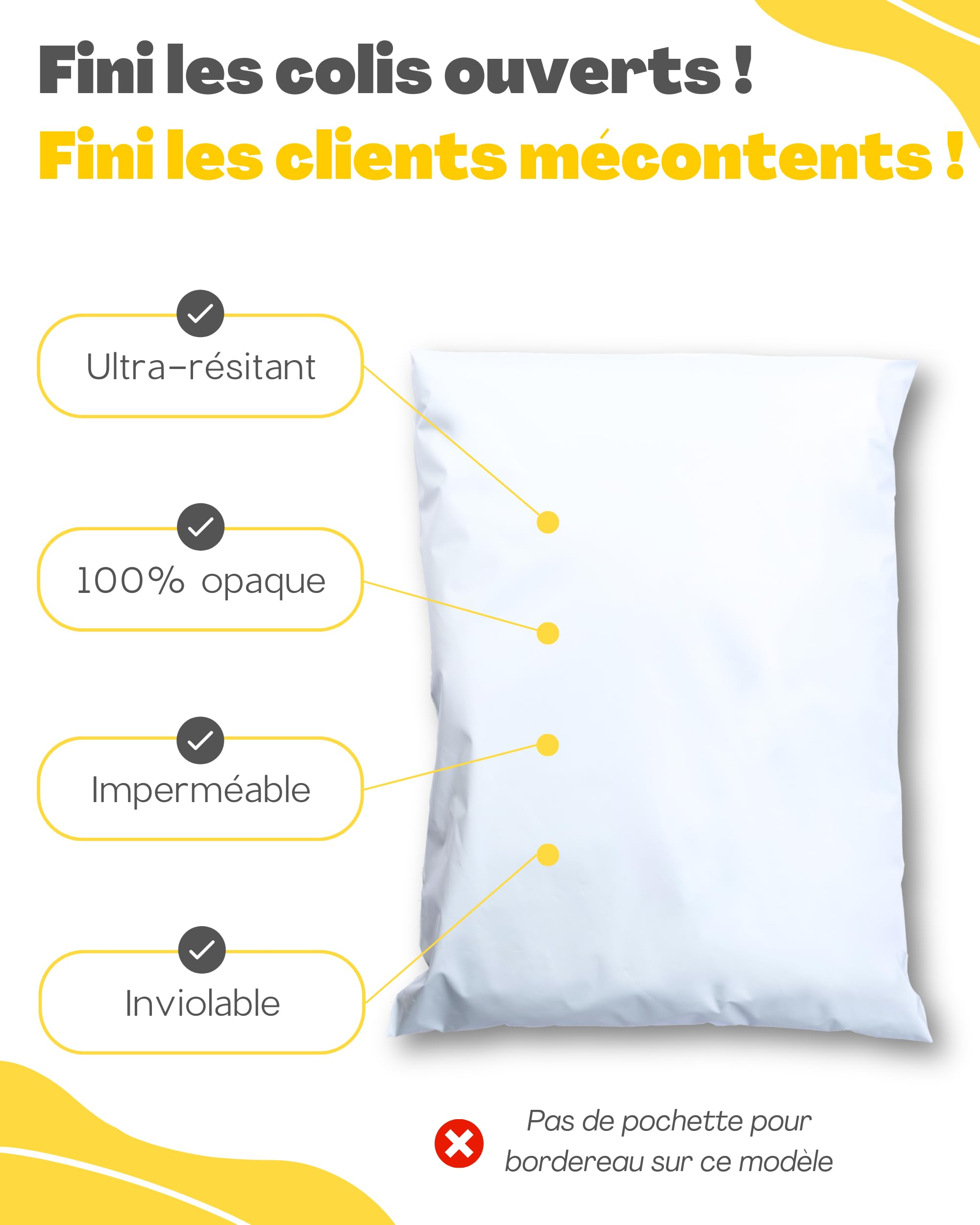 EMBALLAX - 100 Pochettes d’Envoie Colis Vinted - Taille M - 25x35cm - Sac Résistante, Opaque, Imperméable & Auto-Adhésive - Enveloppe Plastique Expédition - Emballage Envoie pour Vetement, Boite