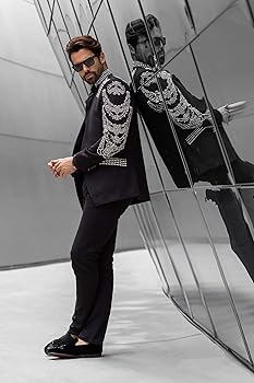 Amazon.com: Barabas Men's Rhinestone Spike Floral Henley