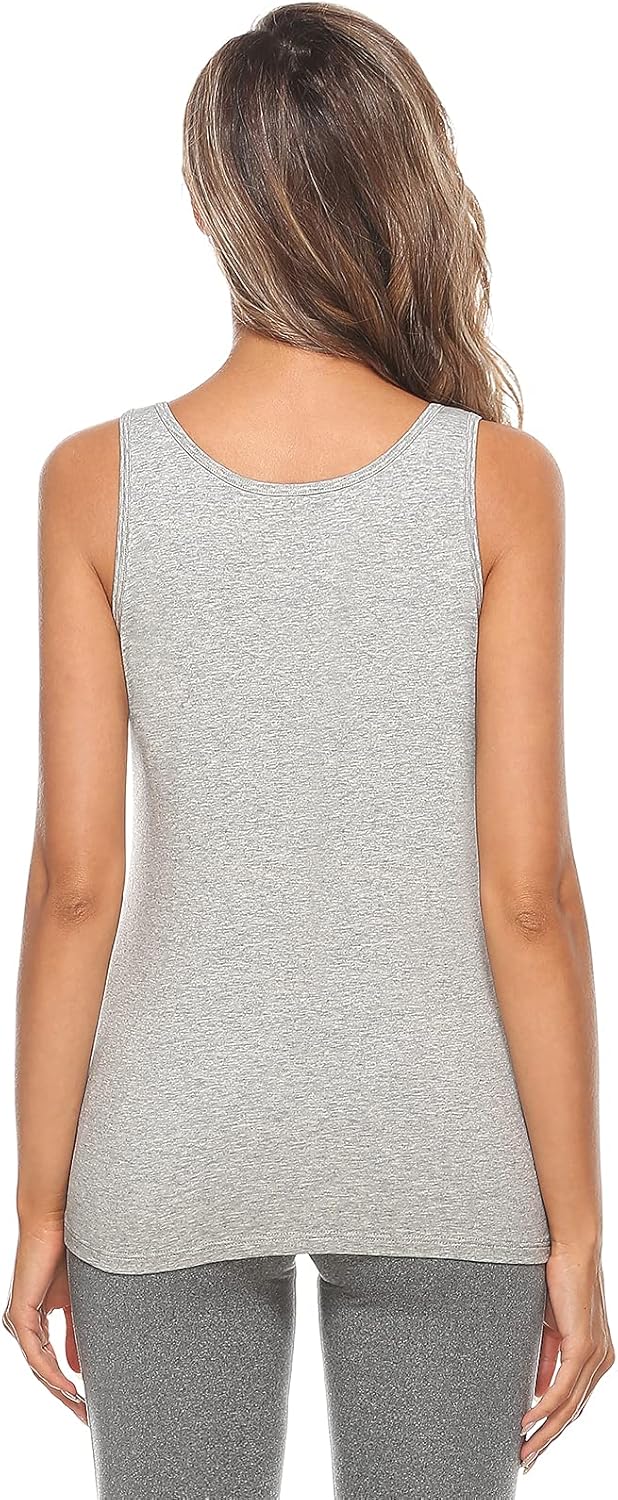 Orrpally Basic Tank Top with Bra for Women Cotton Shelf Bra Undershirt Cami Tank Tops 3-Pack - Image 3