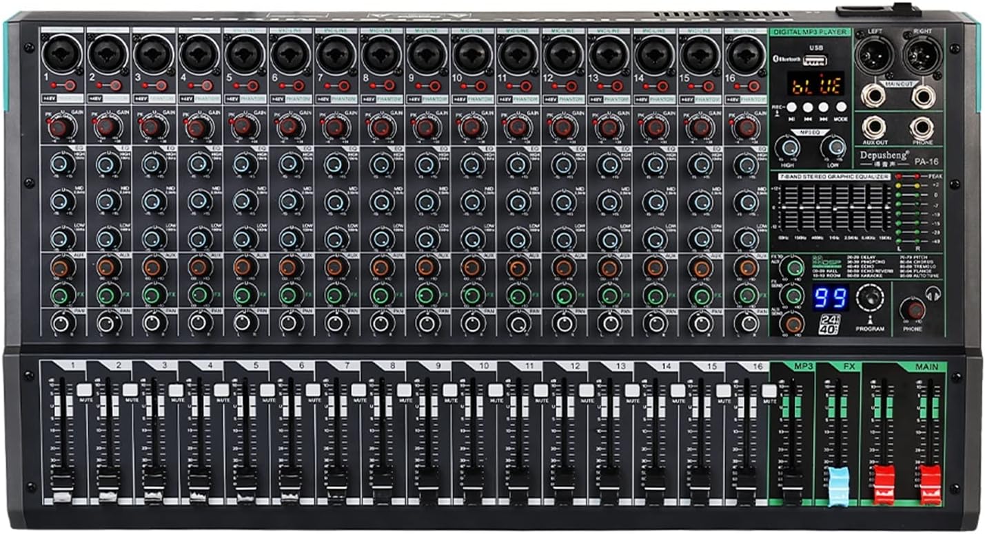 AGAATI Audio Mixer Professional DJ Mixer Sound Board Desk System