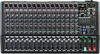 Mixer de áudio profissional Mixer de DJ profissional Placa de som Mesa Interface de sistema 16 canais Digital 99 Efeito de reverberação para gravação, transmissão ao vivo, podcasting