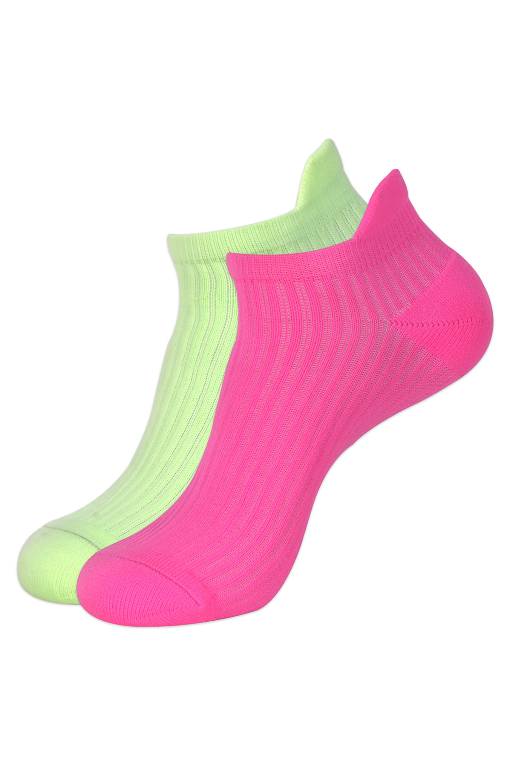 balenzia Women Cushioned/Terry Lowcut Gym Socks (Free Size) Made with 100% Combed Cotton and Spandex (Multicolour)- Pack of 2 Pairs - Green,Pink,Black & White-picture-33