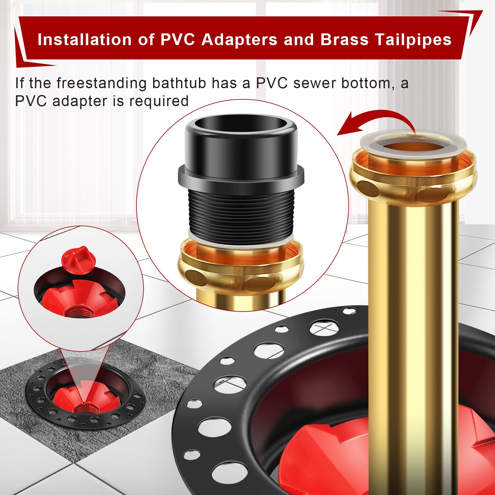 Floor Drain Rough In Floor Mounted Drain Freestanding Bathtub Drain Rough-in Kit - PVC ...
