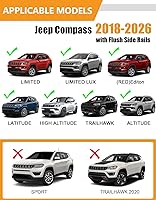 Vista 2 de KINGGERI Barras Transversales de Techo de 260lbs Compatibles con Jeep Compass 2018-2025, Rieles de Techo de Aluminio de Alta Resistencia, Barras