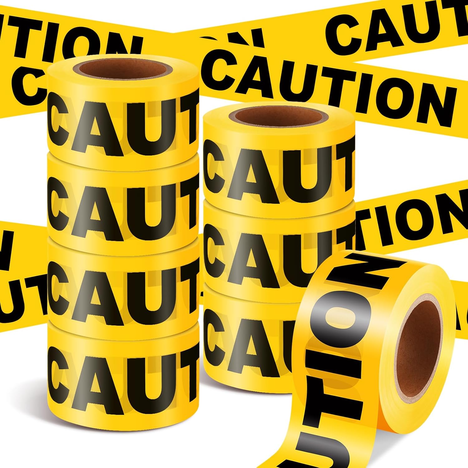 8 Rolls Caution Danger Yellow Do Not Enter Tape 3 Inch x 1000 Feet Safety Warning Tapes Waterproof Barricade Tapes Resistant Construction Caution Tape Roll(Danger)