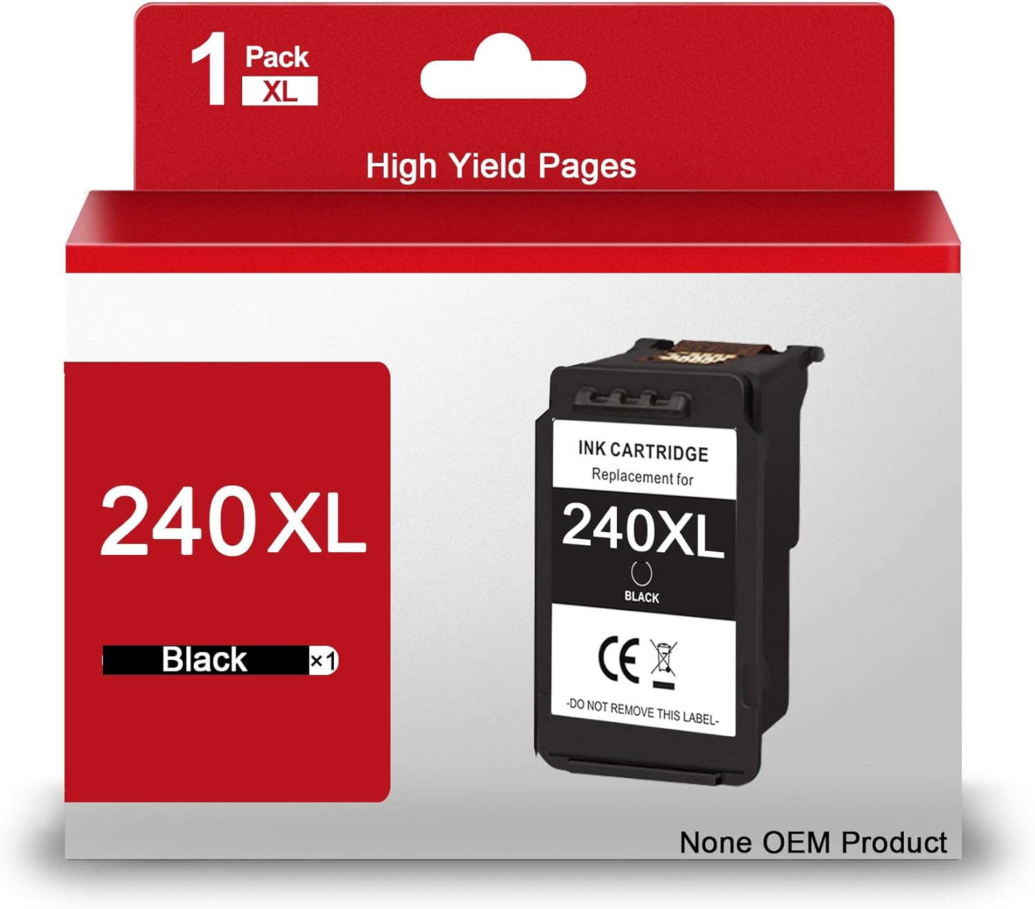 PG-240XL Ink Cartridge Replacement for Canon 240 XL 240XL PG-240XL PG240 for MG3620 MG3600 TS5120 TS5100 MG2120 MG3520 MX452 MX512 MX472 MG2220 Printer (Black, 1 Pack)