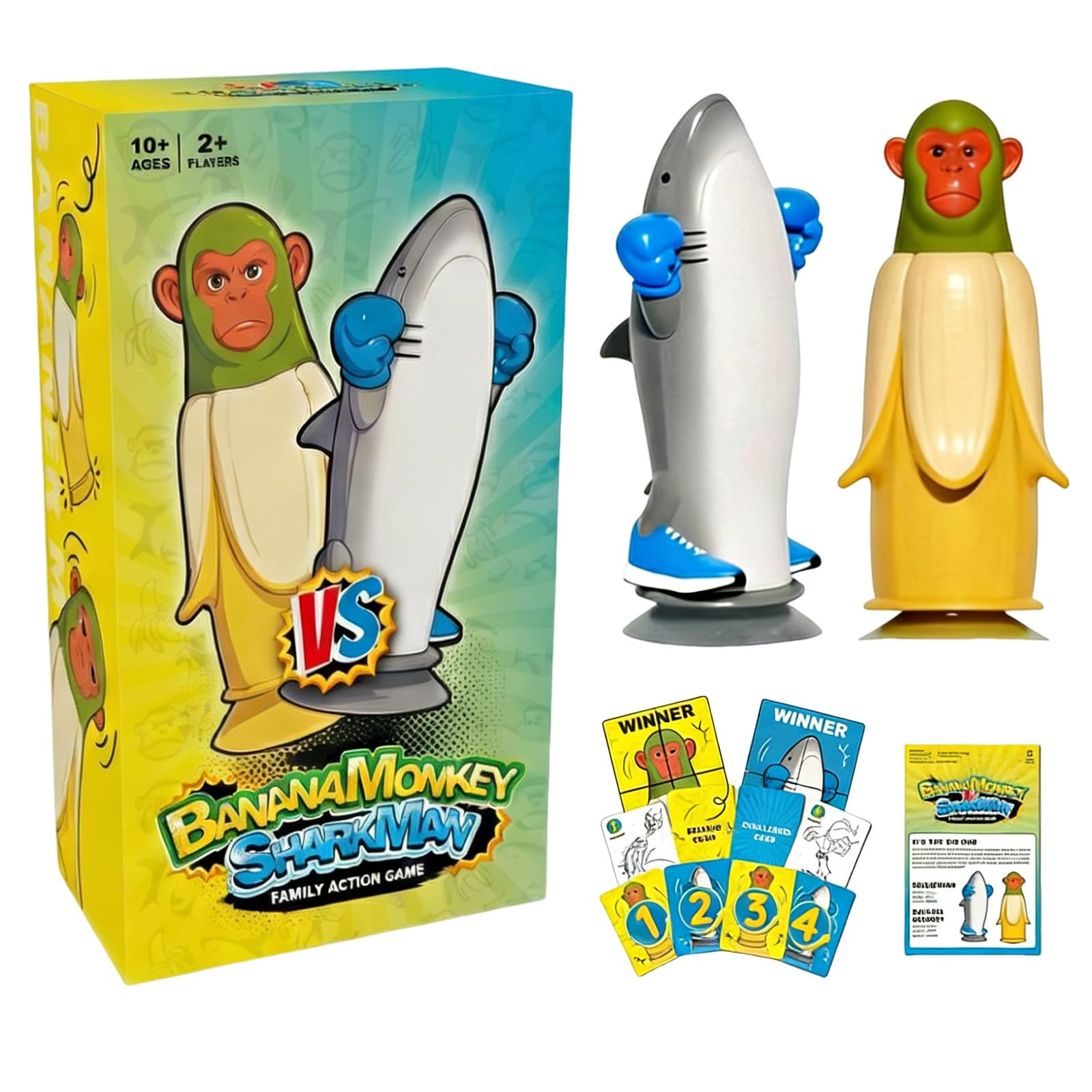 Falafoty Banana Monkey vs Shark Flip Challenge Party Game for Family Friends,Brainrot Flip-Standing Throwing Game Toy Traitors Board Game,Multiplayer Family Game Night for Indoor Outdoor Gift (Green)