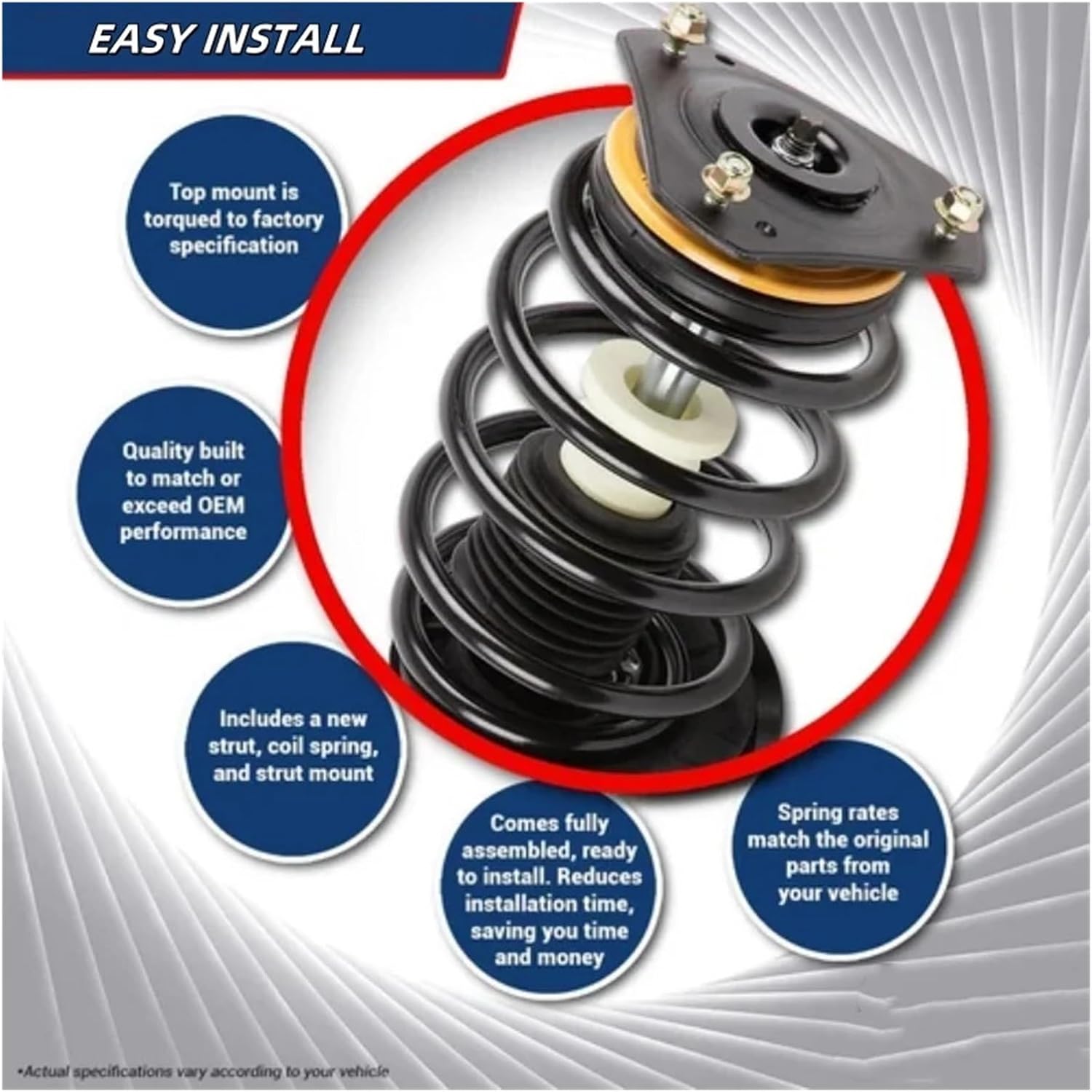 Compatible For Toyota Echo 2000-2005 Front Struts Tie Rod Sway Bar Ends Link Suspension Kit Air Spring Shock Absorber Repair Replace Auto