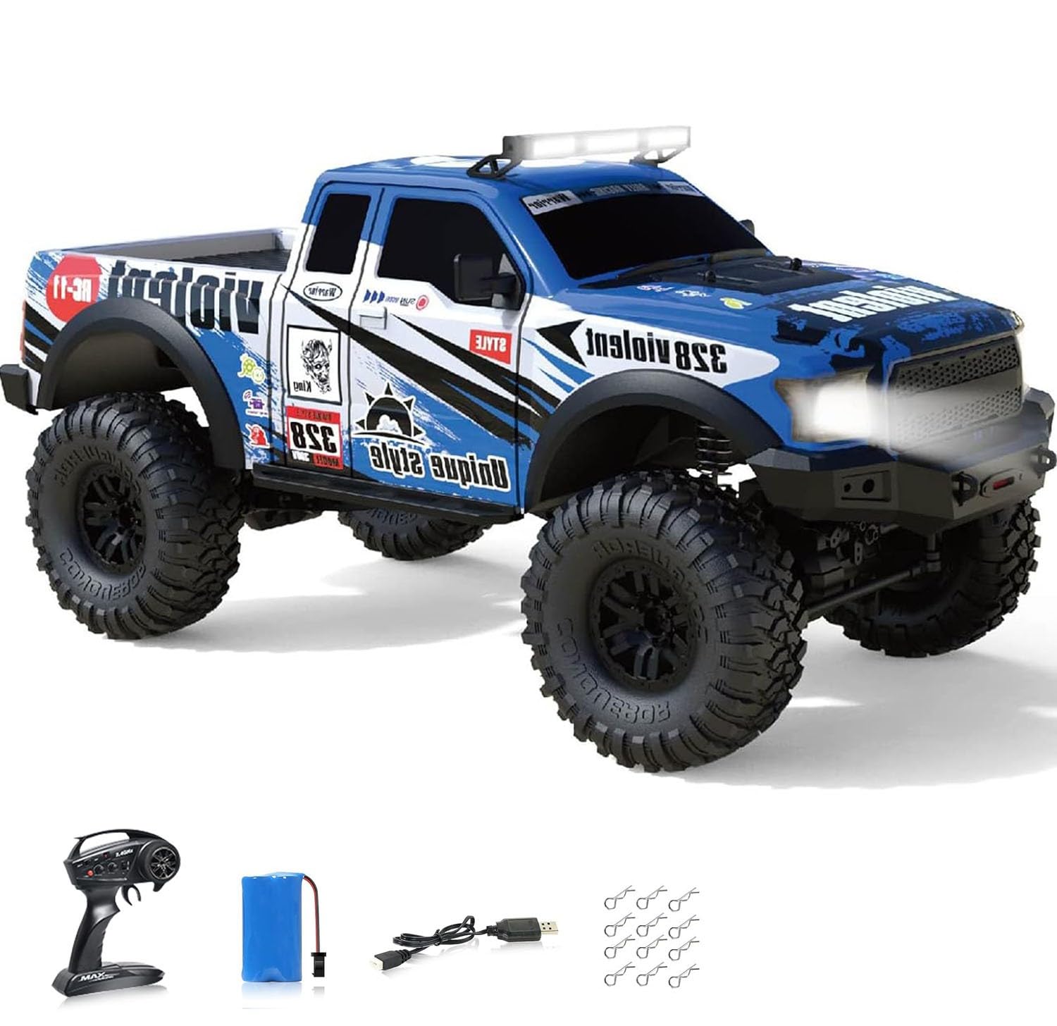 Auto RC, RC Crawler, scala 1/10 RTR, auto telecomandata, 4WD, 2,4 GHz, spazzolata, fuoristrada, modello da corsa, hobby, veicolo con luci a LED, giocattolo per adulti