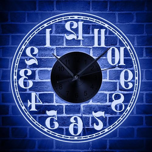 The Geeky Days Reloj de pared con retroiluminación LED, control remoto luminoso, reloj de pared, iluminación para decoración del hogar, relojes de