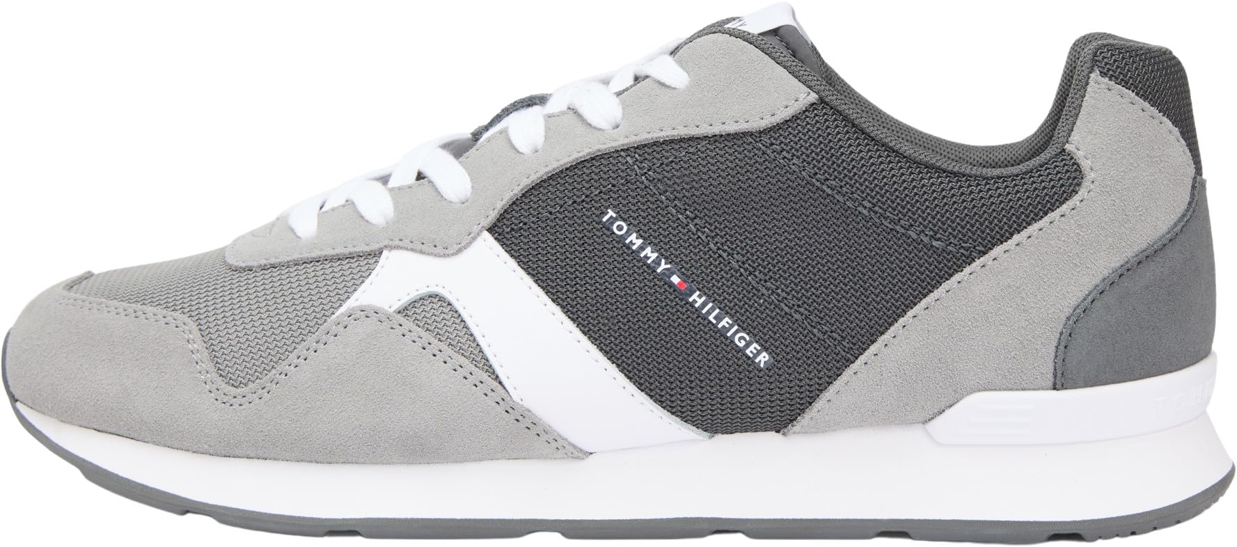 Tommy Hilfiger Men's Grey Runner Icon Mix Runners in Size 11, Sports Direct