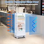 3.5 Cu.Ft Commercial Refrigerator, Countertop Display Refrigerator with Double-Layered Glass Door, LED Interior Lighting, Interior LED Lighting, Merchandiser Cooler for Cake, Pastry, Bakery