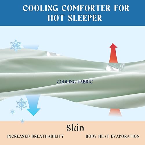 Miniatura 4 de Simple&Opulence Edredón refrescante tamaño King, manta de verano para dormir refrescante, relleno de edredón ligero suave de plumón para sudores