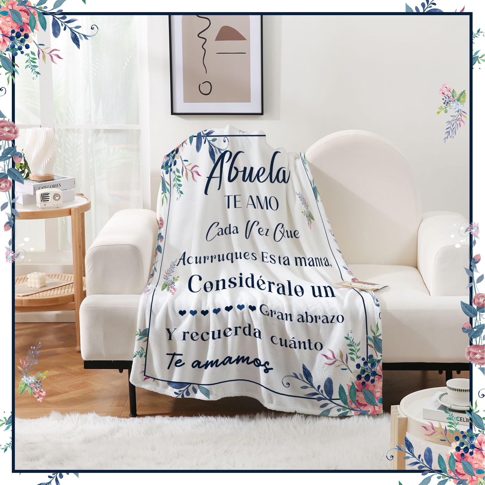 Regalo para Abuela, Regalo Abuela Manta, Regalo Abuela Cumpleaños Franela Manta Regalo del día de la Madre Regalo para la Abuela 59 * 51 Pulgadas (Español)