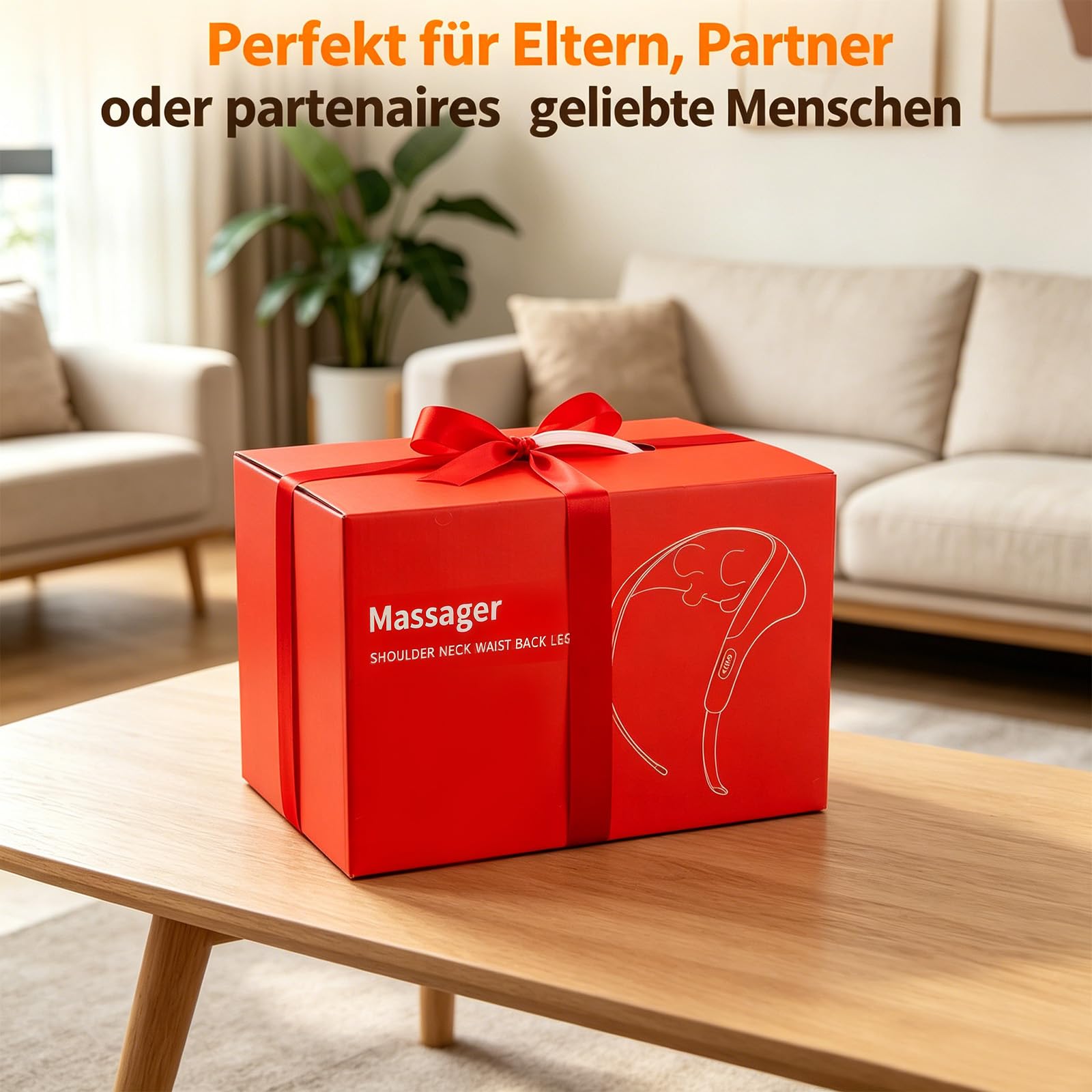 Elektrische Nackenmassagegeräte, Shiatsu Neck Massager Nackenmassagegerät Kabellos mit Wärme Tief Kneten Massage Kissen Geschenke für Nacken Schulter Rücken Frauen Männer