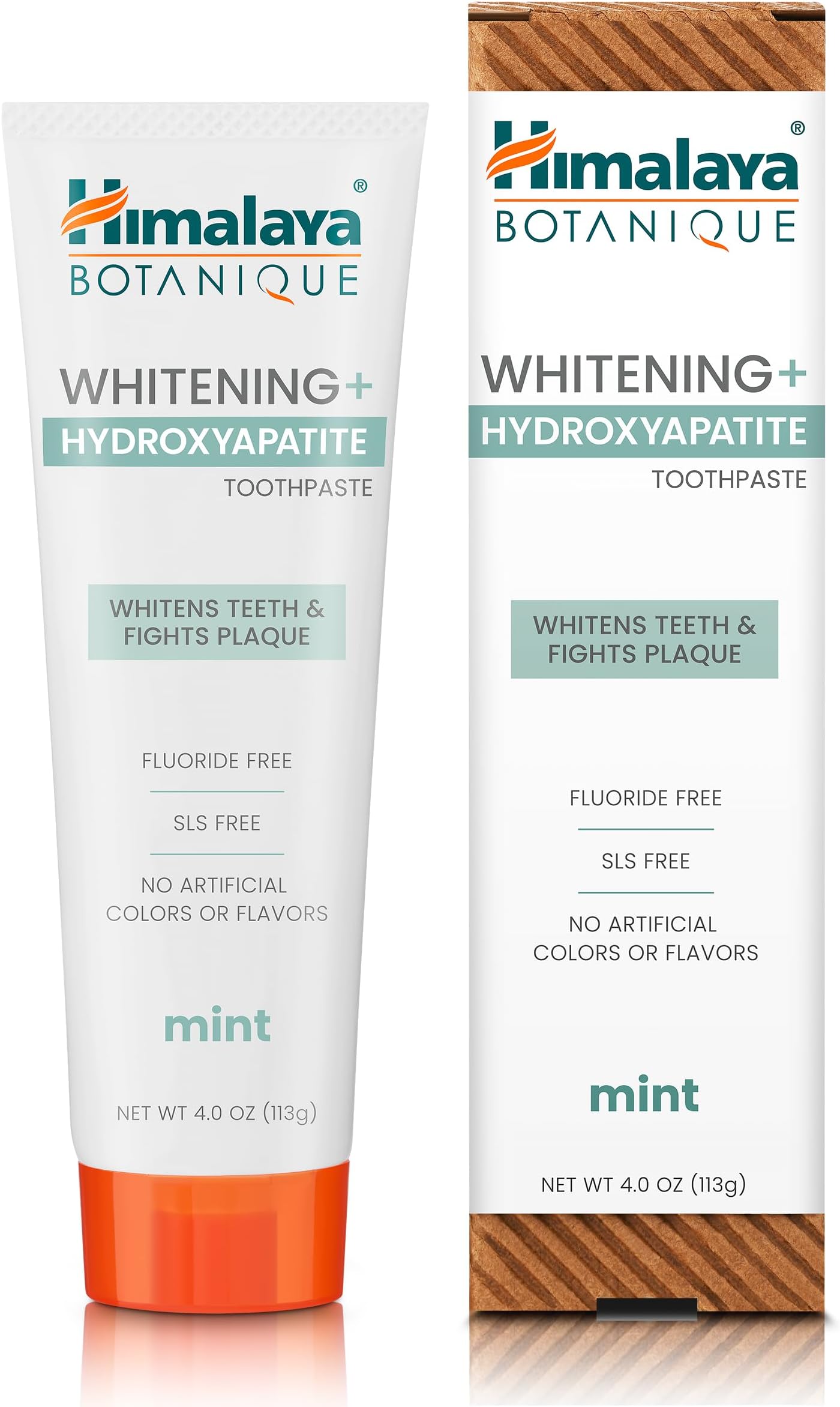 Himalaya Fluoride Free Botanique Whitening Nano Hydroxyapatite Toothpaste, Support Enamel Strength & Integrity, Great for Sensitive Teeth, SLS Free & Vegan, Mint, 4 oz