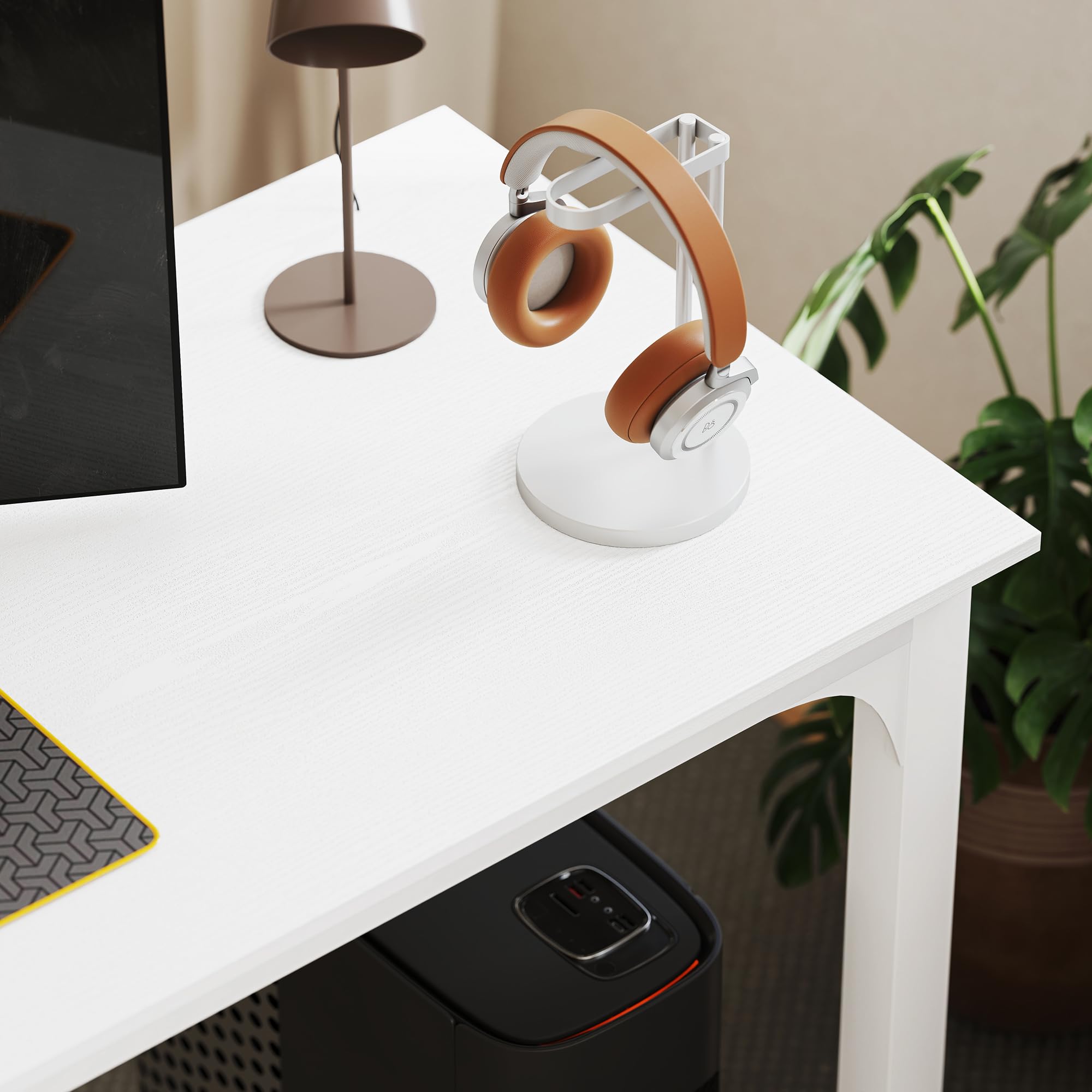 HOMCOM Scrivania, scrivania per computer, 180 cm, con ampio piano per 2 persone, telaio in acciaio, tavolo per computer per lavoro a casa o studio, bianco