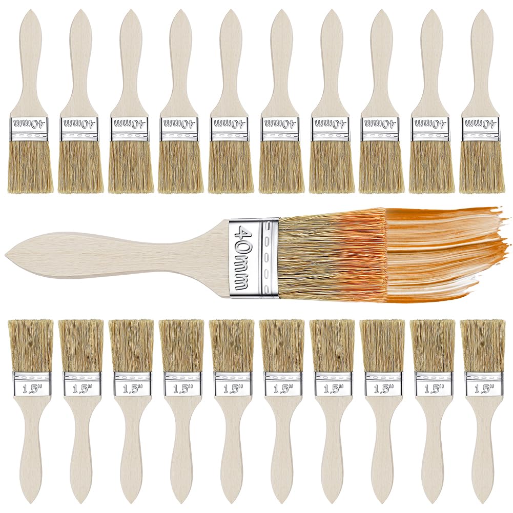 Juego de 150 pinceles de pintura de virutas, 3,4 cm, multiuso, para pintar manchas, barnices, paredes de pegamento y superficies de madera