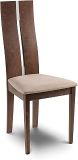Julian Bowen Cayman Set of 2 Dining Chairs, Walnut, Height: 105, Width: 45, Depth: 52cm