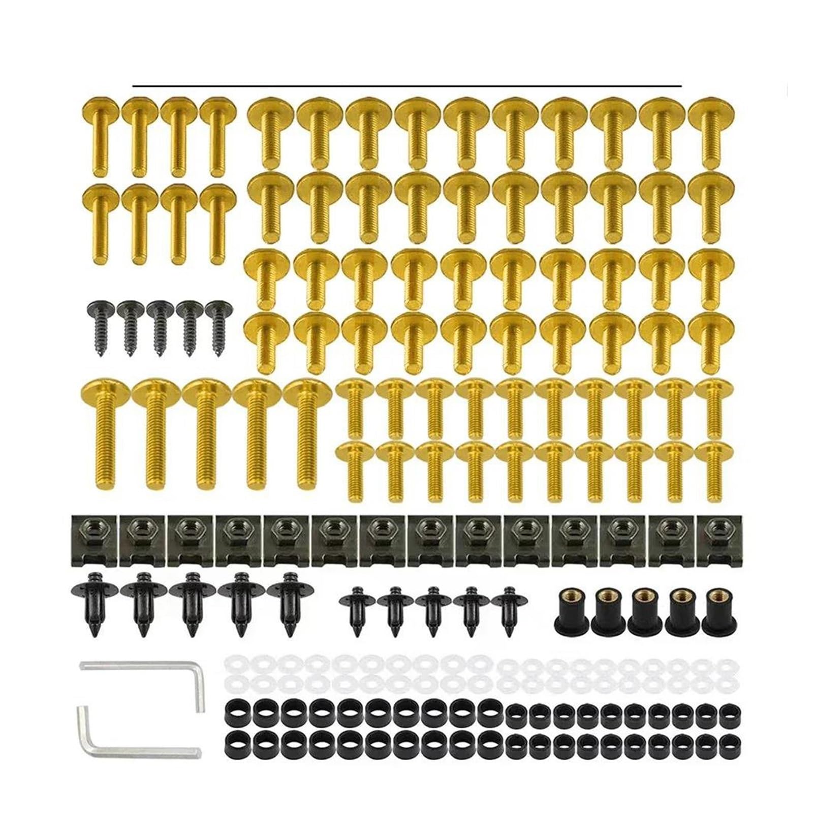 177PCS Fairing Bolts Screws Nut Kit For HON&DA CRF 230L 250L 250M 300 300L Rally ABS CRF 100F 110F 125F 125FB(Gold)