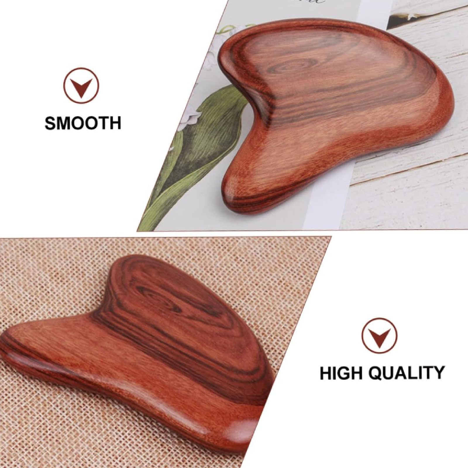 Junta Gua Sha Paquete de 3 Herramientas de Masaje de Tablero Gua Sha de Madera, Rodillo Facial, masajeador de Cuero cabelludo, Cuidado de la Piel Gua Sha Herramientas Gua Sha