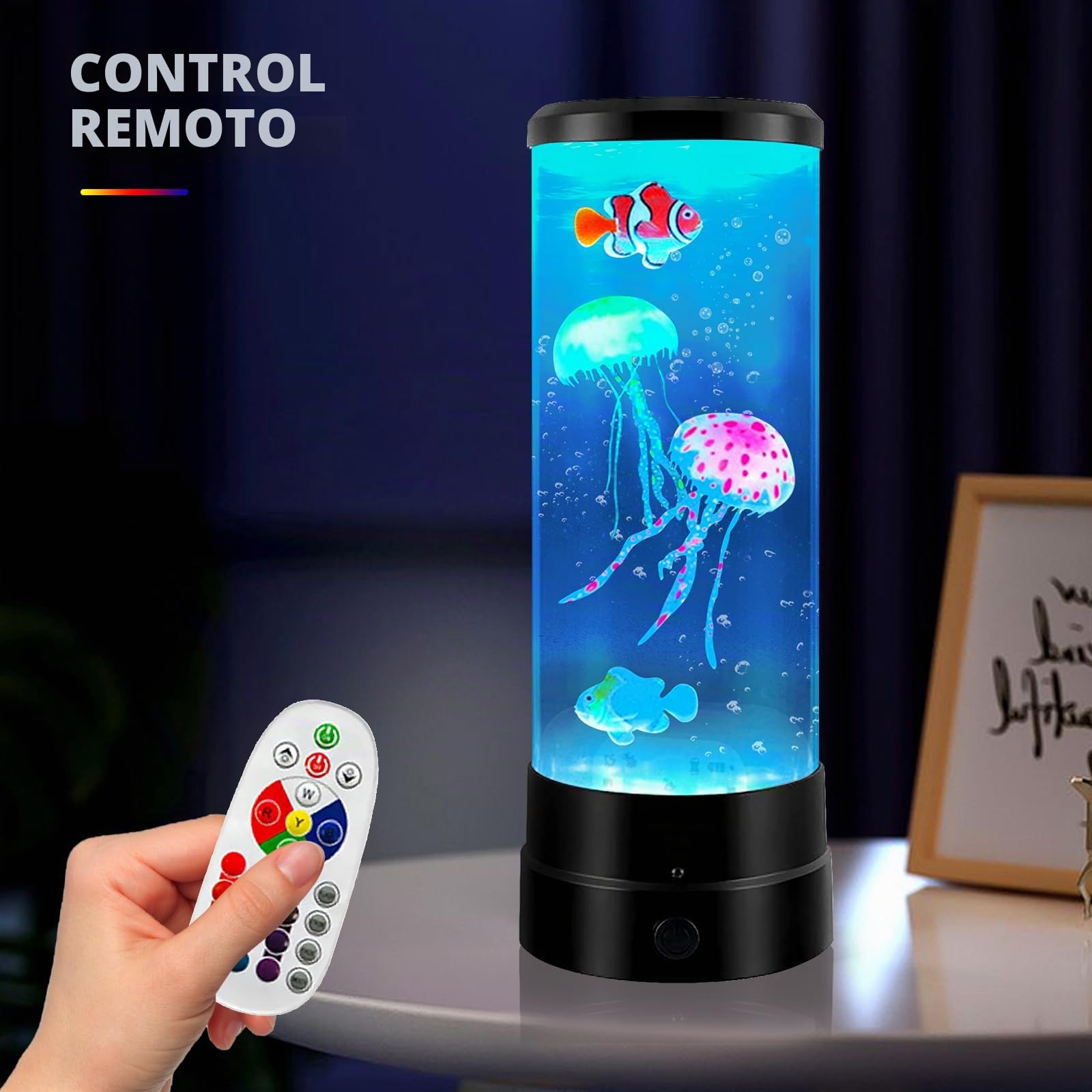 BYZESTY Lámpara de medusas, lámpara de lava de medusas, lámparas de lava, medusas, lámpara de medusas, lámpara LED de medusas, lámpara de acuario para luz de ambiente, luz nocturna, decoración del