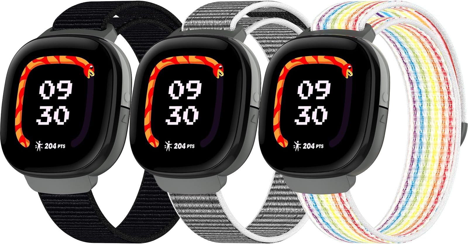 ナイロンバンド 3本パック Google Fitbit Ace LTE (2024) 対応 通気性 スポーツ 交換用ストラップ ソフト 調節可能 ソロループ ナイロンリストバンド Fitbit Ace LTE用