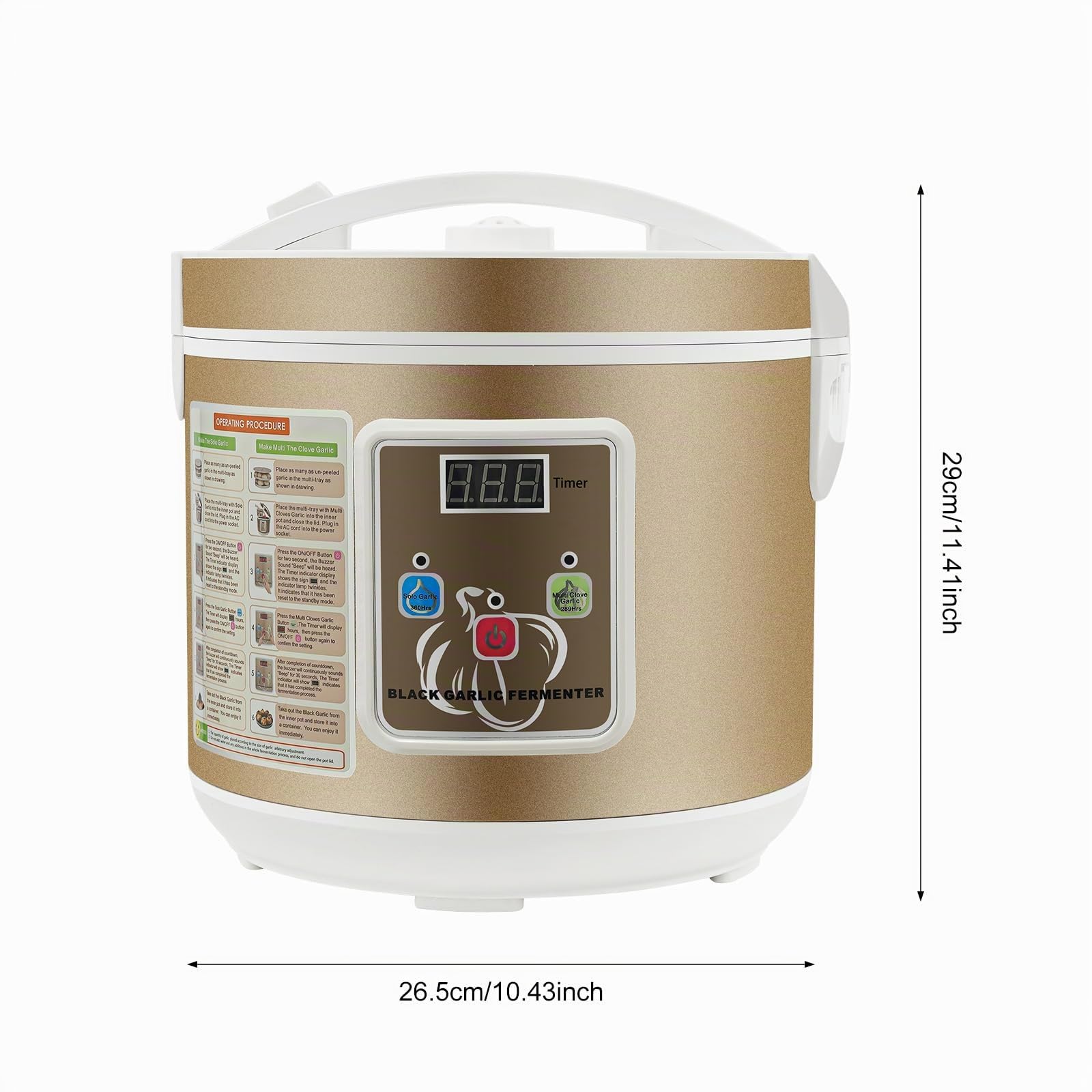 Fermenteur d'ail noir - 90 W - Contrôle automatique intelligent - Avec contrôle du temps et de la température - Pour la fabrication d'ail noir, yaourt alimentaire